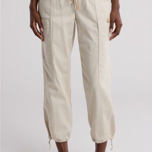 Democracy Herringbone Tie Twill Cargo Joggers EUC Size Medium